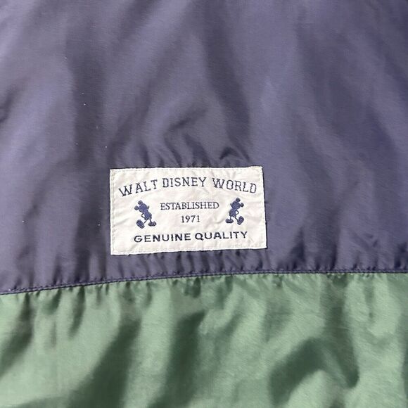 Vtg Walt Disney World Sz XXL Blue 1/4 Zip Windbreaker Jacket Mickey Packable - Picture 5 of 14